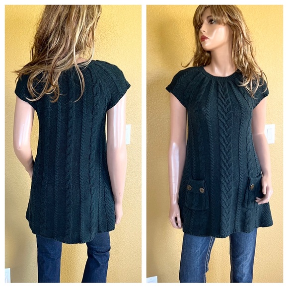 Style & Co. Cable Knit Tunic Sweater Short Sleeve - Picture 3 of 11